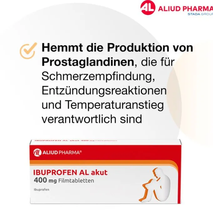 Ibuprofen AL akut 400 mg Filmtabletten bei akuten Schmerzen 50 St