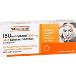 IBU-RATIOPHARM 200 mg akut Schmerztbl.Filmtabl. 10 St