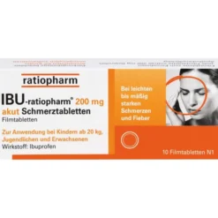 IBU-RATIOPHARM 200 mg akut Schmerztbl.Filmtabl. 10 St