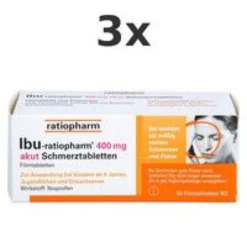 IBU-RATIOPHARM 400 mg akut Schmerztbletten 3x50 St