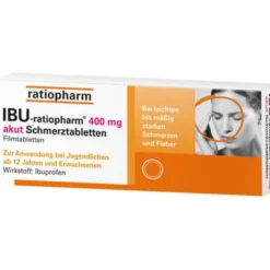 IBU-RATIOPHARM 400 mg akut Schmerztbl.Filmtabl. 10 St