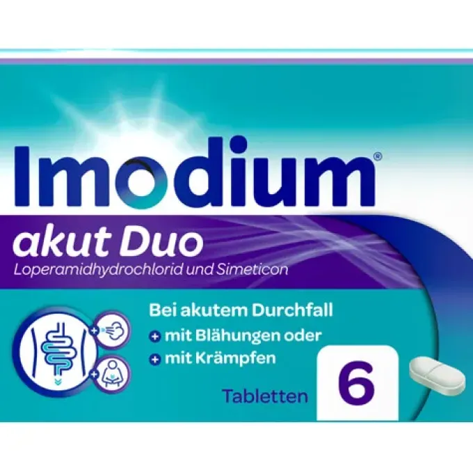 IMODIUM akut Duo 2 mg/125 mg Tabletten 6 St