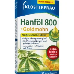 KLOSTERFRAU Hanföl 800 mg+Goldmohn Weichkapseln 30 Stück