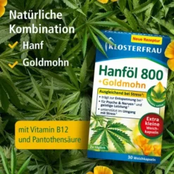 KLOSTERFRAU Hanföl 800 mg+Goldmohn Weichkapseln 30 Stück