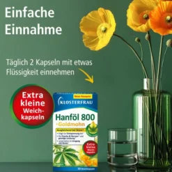KLOSTERFRAU Hanföl 800 mg+Goldmohn Weichkapseln 30 Stück