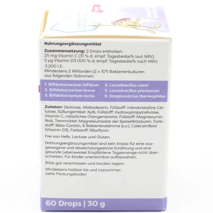 LACTOBACT Junior Drops Lutschtabletten 60 Stück
