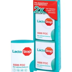 LACTOSTOP 5.500 FCC Tabletten Klickspender Doppel Packung 2x120 Stück 240 Stück
