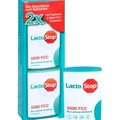 LACTOSTOP 5.500 FCC Tabletten Klickspender Doppel Packung 2x120 Stück 240 Stück