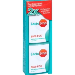 LACTOSTOP 5.500 FCC Tabletten Klickspender Doppel Packung 2x120 Stück 240 Stück