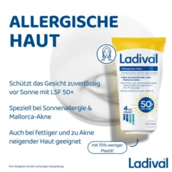 LADIVAL allergische Haut Gel Gesicht LSF 50+ 50 ml