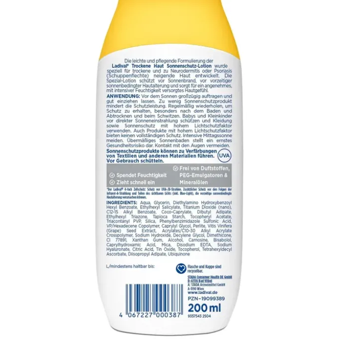LADIVAL trockene Haut Sonnenschutz-Lotion LSF 30 200 ml