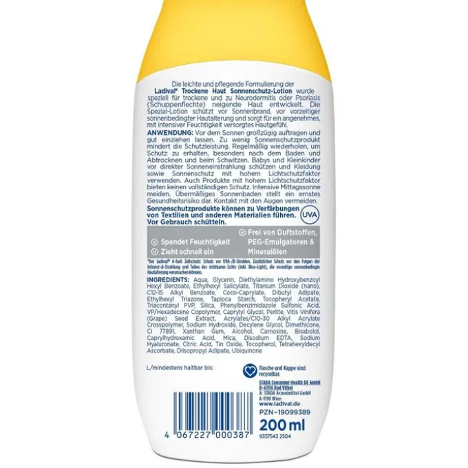 LADIVAL trockene Haut Sonnenschutz-Lotion LSF 30 200 ml
