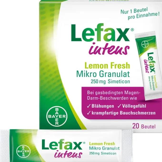 LEFAX intens Lemon Fresh Mikro Granul.250 mg Sim. 20 St