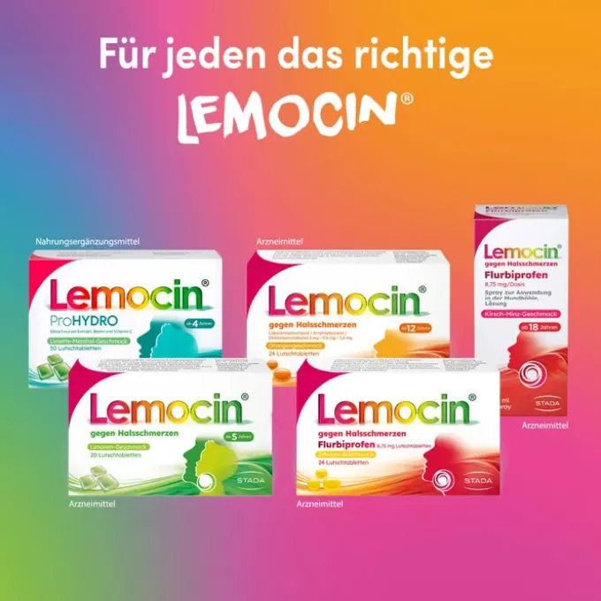 LEMOCIN gegen Halsschmerzen Orangengeschmack Lut. 24 St
