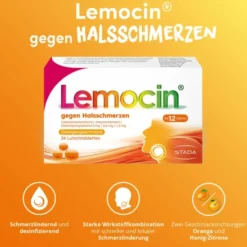 LEMOCIN gegen Halsschmerzen Orangengeschmack Lut. 24 St