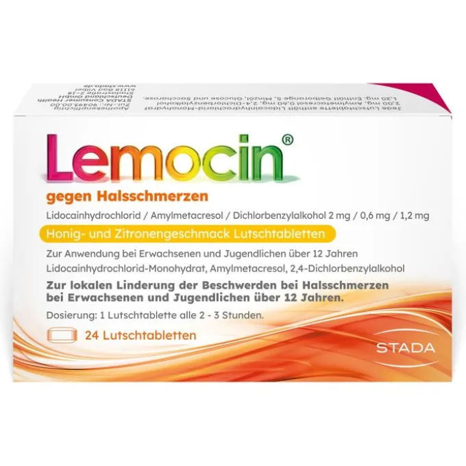 LEMOCIN gegen Halsschmerzen Honig-u.Zitroneng.Lut. 24 St