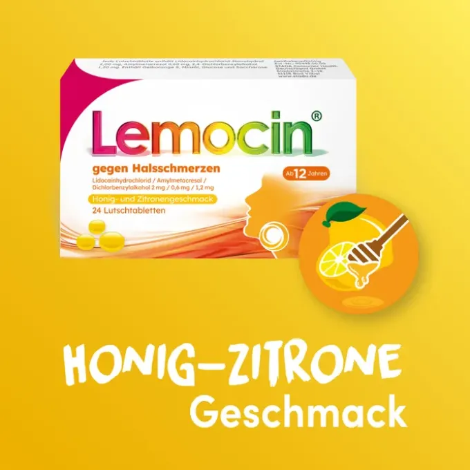 LEMOCIN gegen Halsschmerzen Honig-u.Zitroneng.Lut. 24 St