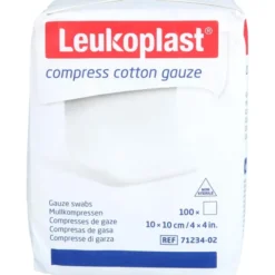 LEUKOPLAST compress Cotton Gauze 10x10cm unst.8f 100 St