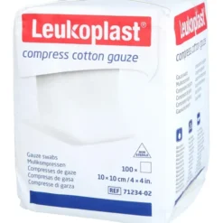 LEUKOPLAST compress Cotton Gauze 10x10cm unst.8f 100 St