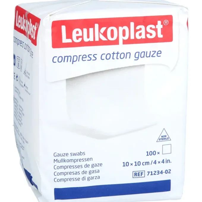LEUKOPLAST compress Cotton Gauze 10x10cm unst.8f 100 St