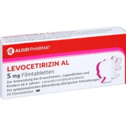 Levocetirizin AL 5 mg Filmtabletten bei Heuschnupfen 20 St