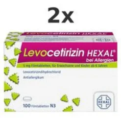 LEVOCETIRIZIN HEXAL bei Allergien 5 mg Filmtabl. Set 2x100St