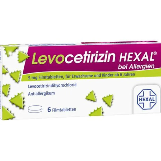 LEVOCETIRIZIN HEXAL bei Allergien 5 mg Filmtabl. 6 St