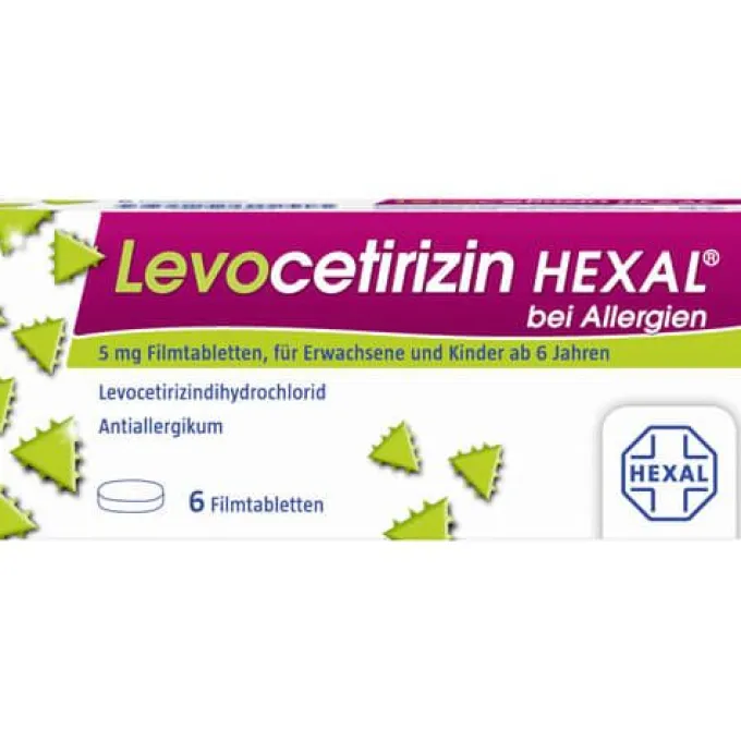 LEVOCETIRIZIN HEXAL bei Allergien 5 mg Filmtabl. 6 St