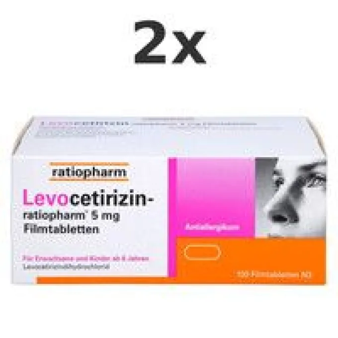 LEVOCETIRIZIN-ratiopharm 5 mg Filmtabletten Set 2x 100St