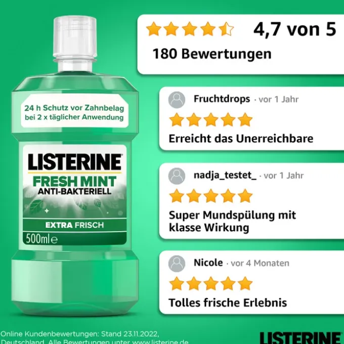 LISTERINE Fresh Mint Mundspülung 500 ml
