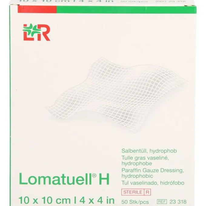 LOMATUELL H Salbentüll 10x10 cm steril 50 St