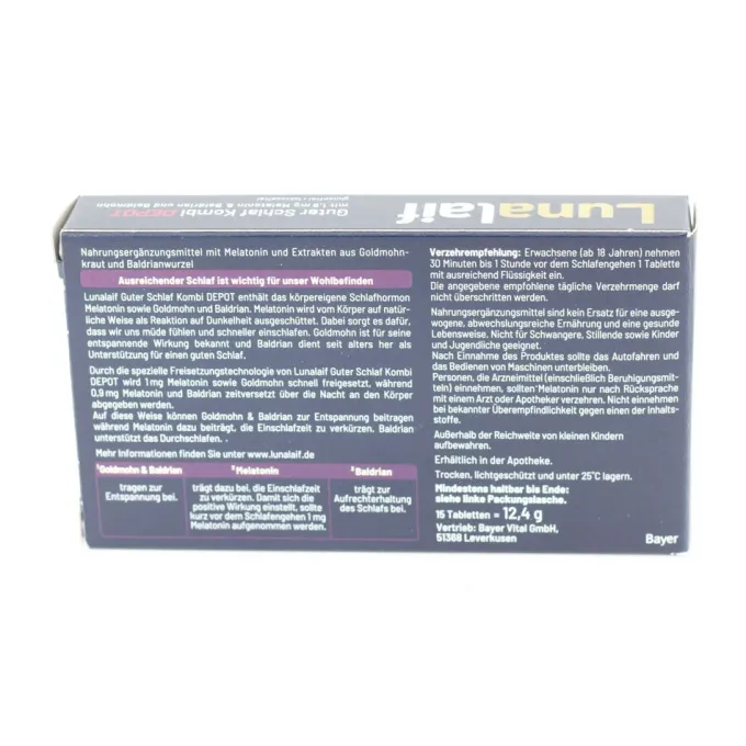 LUNALAIF Guter Schlaf Kombi Depot Tabletten 15 Stück
