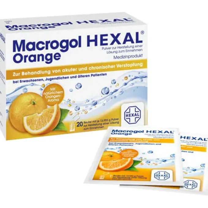 MACROGOL HEXAL Orange Plv.z.Her.e.Lsg.z.Einn.Btl. 20 Stück