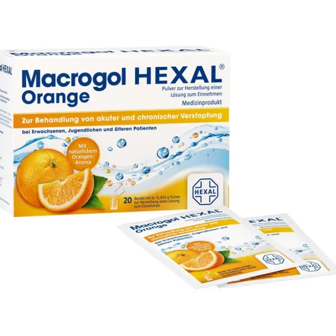 MACROGOL HEXAL Orange Plv.z.Her.e.Lsg.z.Einn.Btl. 20 Stück