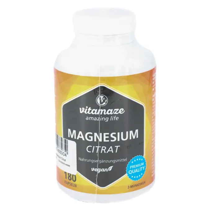 MAGNESIUMCITRAT 360 mg vegan Kapseln 180 Stück