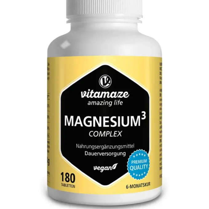 MAGNESIUM 350 mg Komplex Citrat/Oxid/Carbon.vegan 180 Stück