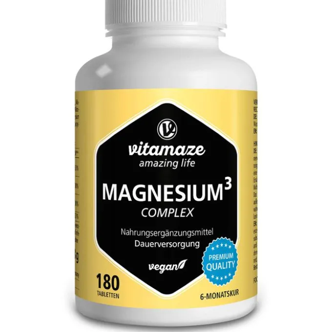 MAGNESIUM 350 mg Komplex Citrat/Oxid/Carbon.vegan 180 Stück
