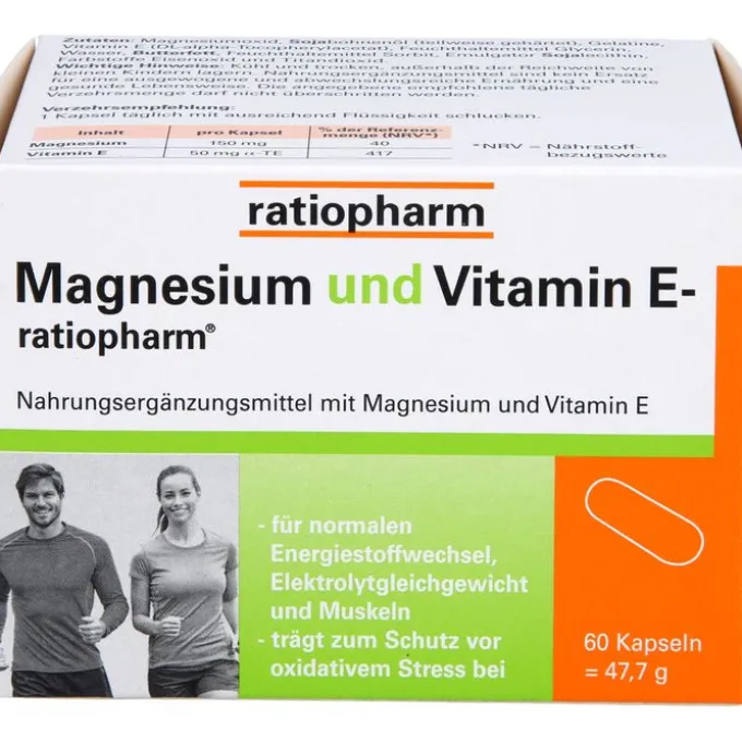 MAGNESIUM UND VITAMIN E-ratiopharm Kapseln 60 Stück