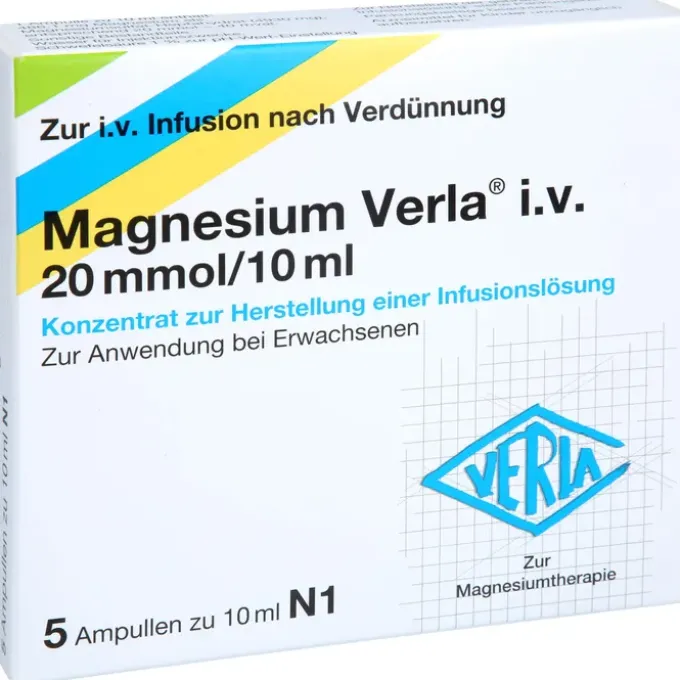 MAGNESIUM VERLA i.v. 20 mmol/10 ml K.z.H.e.Inf.Lsg 5 St