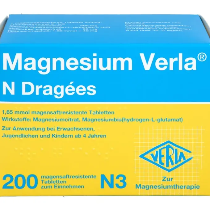 MAGNESIUM VERLA N Dragees 200 St
