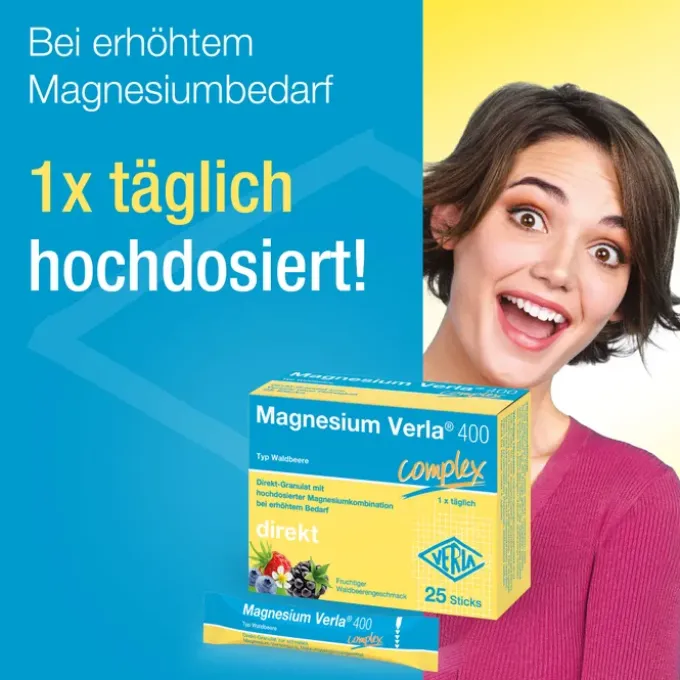 MAGNESIUM VERLA 400 Waldbeere Direkt-Granulat 25 Stück