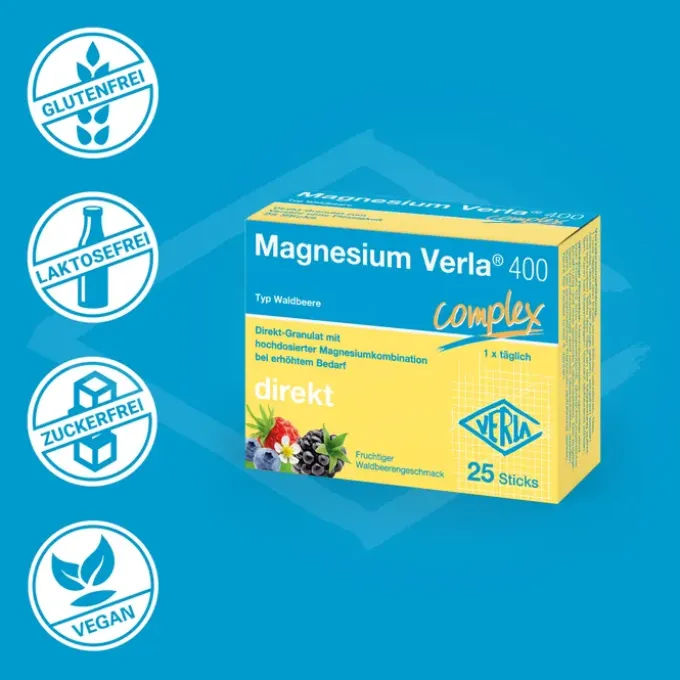 MAGNESIUM VERLA 400 Waldbeere Direkt-Granulat 25 Stück