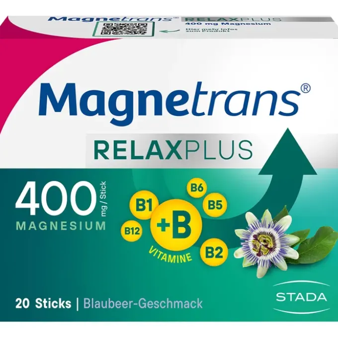 MAGNETRANS Relax+ 400 mg Granulat Sticks Blaubeere 20 Stück