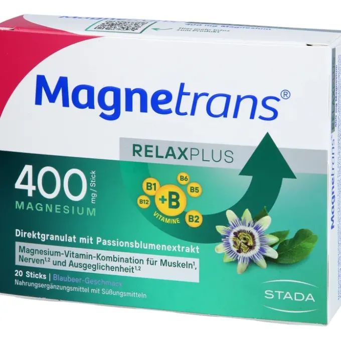 MAGNETRANS Relax+ 400 mg Granulat Sticks Blaubeere 20 Stück