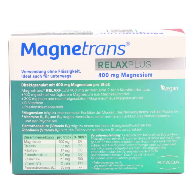 MAGNETRANS Relax+ 400 mg Granulat Sticks Blaubeere 20 Stück