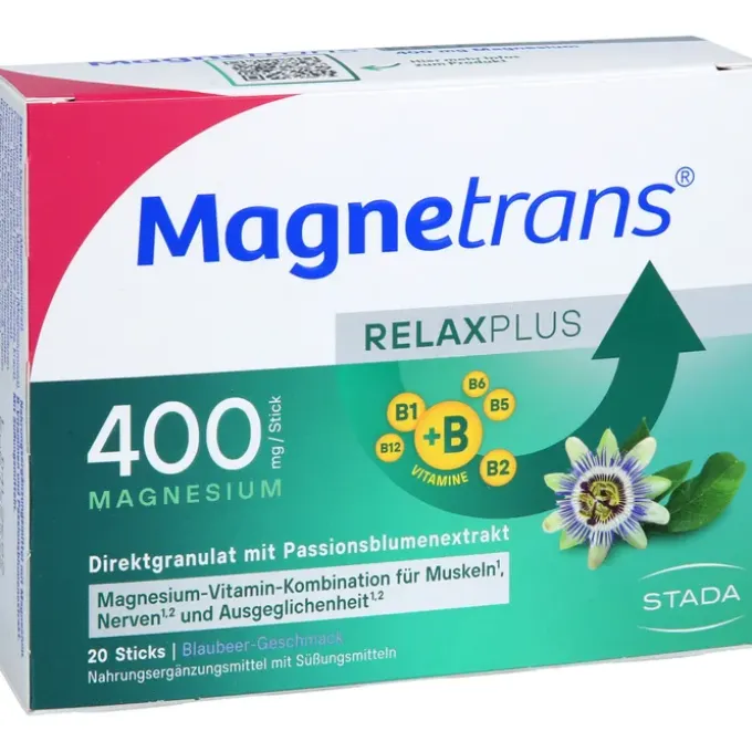 MAGNETRANS Relax+ 400 mg Granulat Sticks Blaubeere 20 Stück