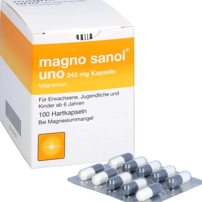 MAGNO SANOL uno 243 mg Kapseln 100 St