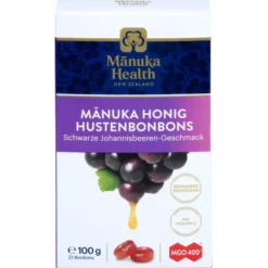 MANUKA HEALTH MGO 400+ Lutschbonb.schw.Johannisb. 100 g
