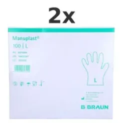 MANUPLAST Einmal Handschuhe PE Gr.L Set 2x100St