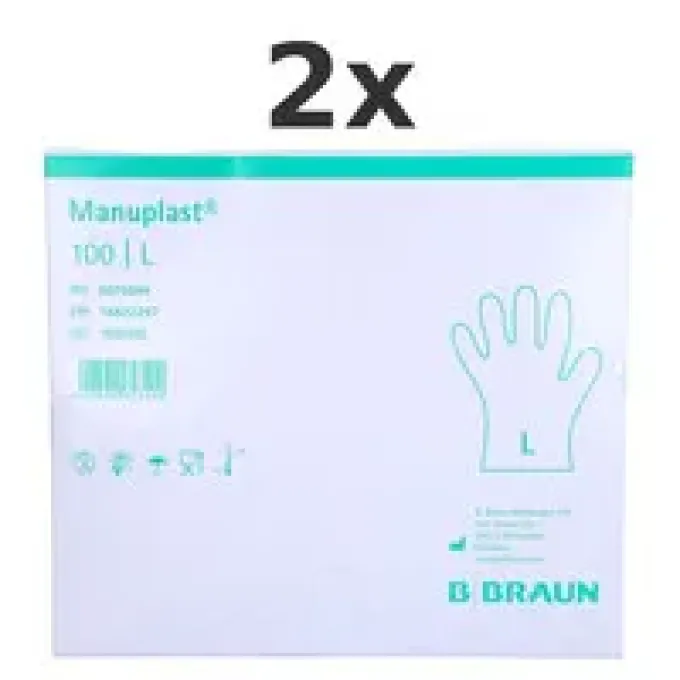 MANUPLAST Einmal Handschuhe PE Gr.L Set 2x100St